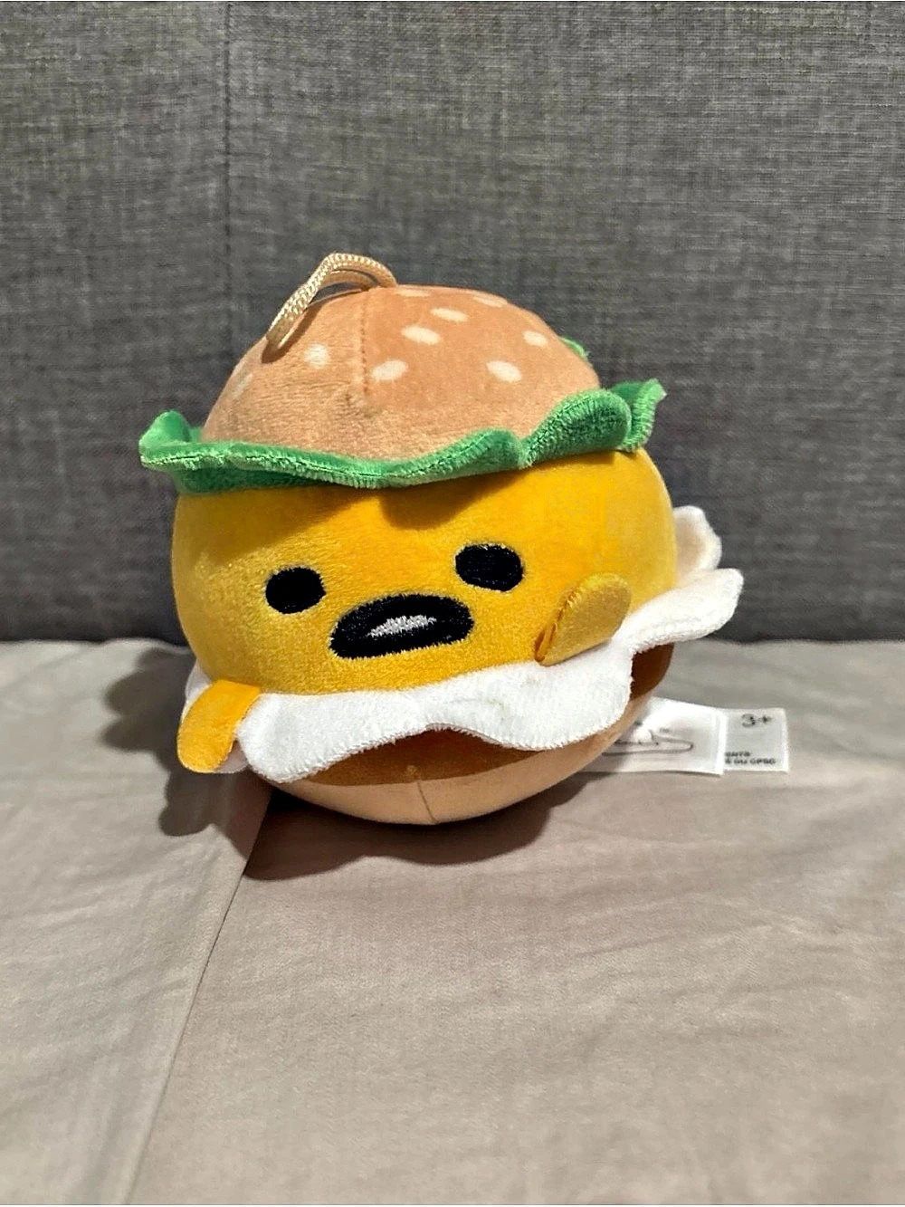 Sanrio Gudetama The Lazy Egg Hamburger Plush Keychain